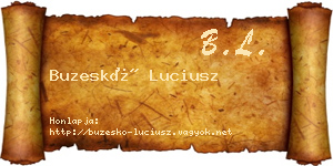 Buzeskó Luciusz névjegykártya